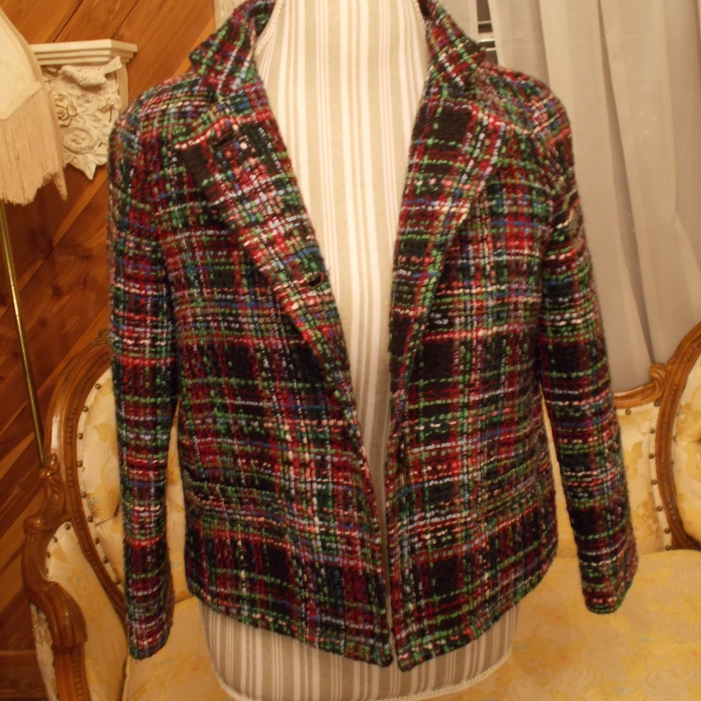 Talbots Wool Blend Plaid Jacket 6P